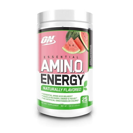 Optimum Nutrition Amino Energy Naturally Flavored Pre Workout + Essential Amino Acids, Watermelon, 25