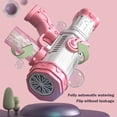 thumbnail image 1 of Soplador de burbujas de 12 agujeros, modo de ventilador, soplador automático de burbujas para el verano (rosa), 1 of 3