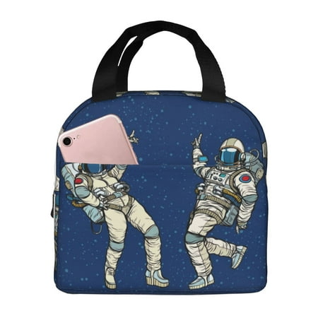 Insulated Lunch Bag for Women Men - Astronaut Dancing Leakproof Cooler Lunch Box for Women Men  Lunch Tote Bags for Work School Picnic Travel