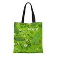 thumbnail image 1 of JSDART Sac en Toile Réutilisable Sac de Courses Motif Végétarien Légumes et Épices sur Concombre Vert Vif, 1 of 1