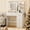 4 Drawers Table, variant on Makeup Vanity Desk with Mirror amd LED Lights, White Vanity Table with Charging Station, 3 Open Storage Shelves & 4 Drawers, Dressing Table with 3 Color Modes & Adjustable Brightness for Bedroom