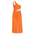 thumbnail image 4 of Yanarno Robe de Danse Ballet Lyrique à une Épaule avec Strass Scintillant pour Filles, Orange 14, 4 of 6