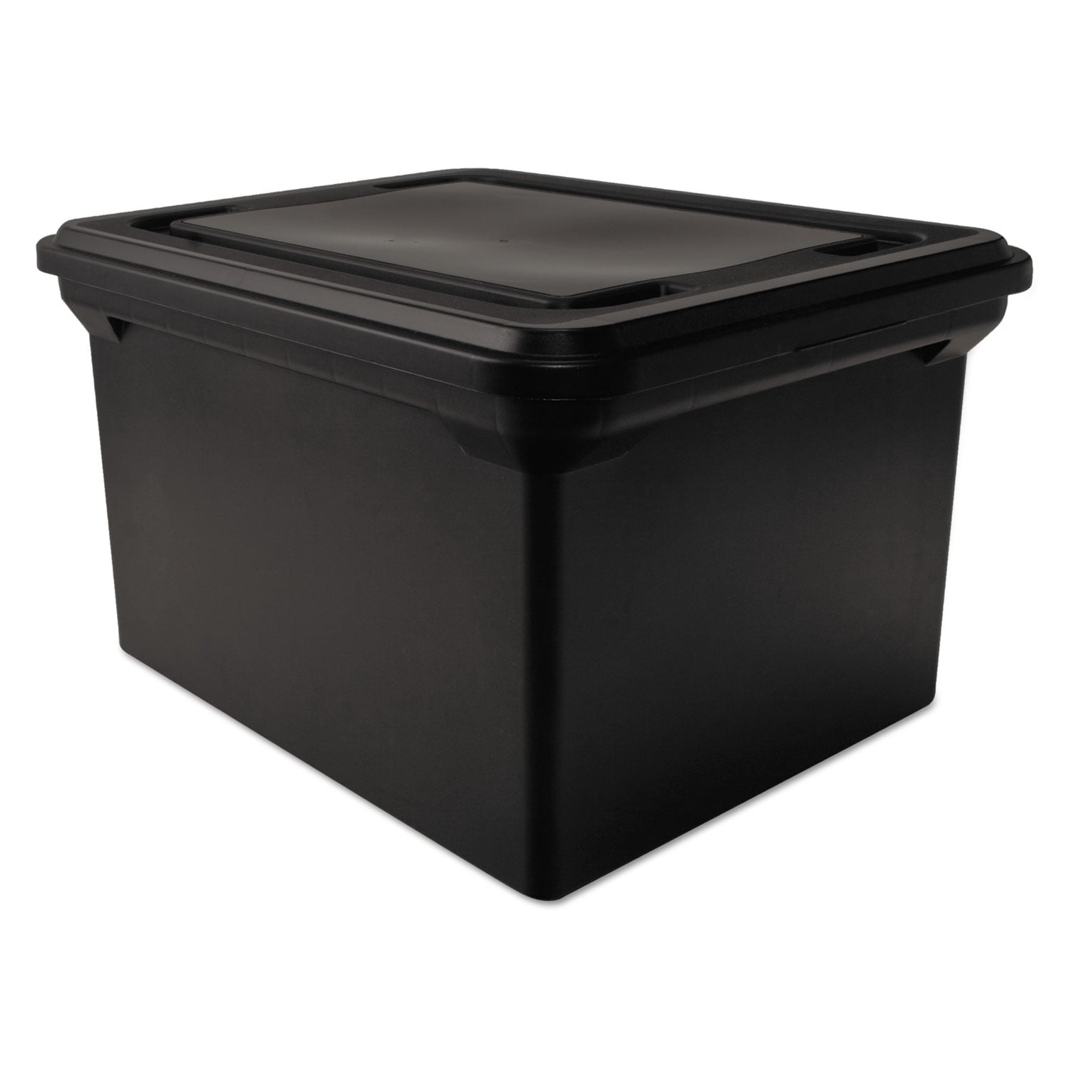 Advantus File Tote with Lid, Letter/Legal Files, 14.13" x 18" x 10.75", Black
