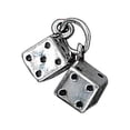 thumbnail image 1 of Sterling Silver 16" .8mm Box Chain 3D Small Pair Of Craps Dice Good Luck Pendant Necklace, 1 of 2