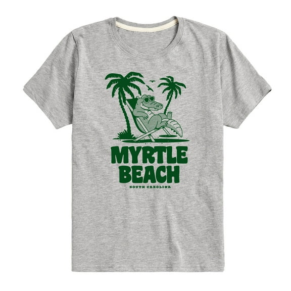Instant Message - Myrtle Beach Alligator - Vacation Destination - Boy's Short Sleeve Graphic T-Shirt