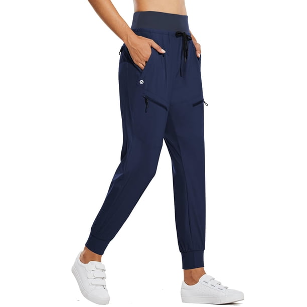 Pantalones de senderismo ligeros Joggers BALEAF para mujer, color azul M
