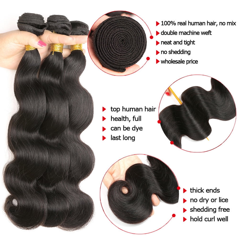 Body Wave Bundle Human Hair 3 Bundles (18 20 20+16 Inch  display picture 1