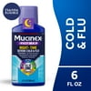 Mucinex Nightshift Severe Cold and Flu Liquid Medicine, Otc Nighttime Cough Relief, Expectorant, 6 fl oz