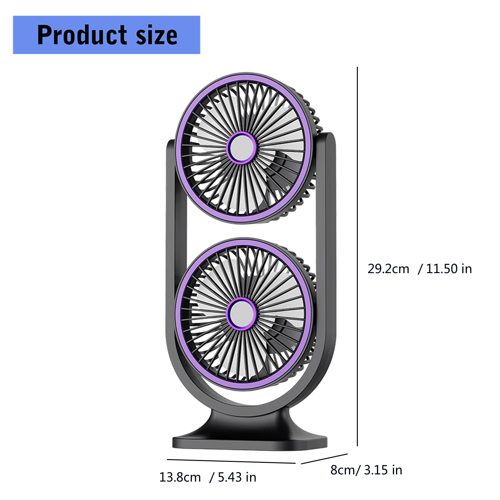 1. Head USB Rechargeable Fan, Portable Cooling Fan with Quiet for Home Office Travel Car Bedroom Living Room