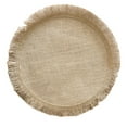 thumbnail image 2 of Kieccall Table Insulation Mats Vintage Burlap Tassel Placemats Heat Resistant Farmhouse Style For Home Dining, 2 of 6