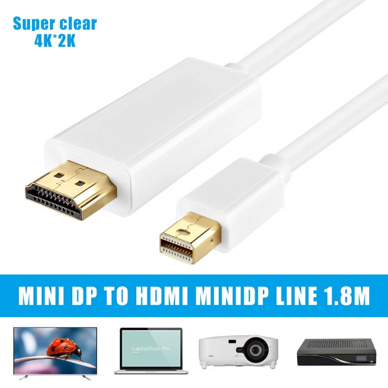 1.8M Thunderbolt Mini DisplayPort DP to HDMI Adapter Cable For Apple iMAC ON 