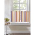 thumbnail image 4 of Orange Striped 2 Panel Kitchen Curtains for Small Windows, Farmhouse Stripes Modern Abstract Art Bathroom Tier Curtain, Short Window Treatment for Bedroom/Living Room 55"x24", 4 of 6