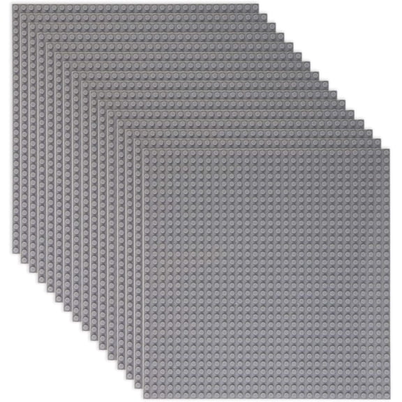 Classic Baseplates Building Plates for Building Bricks 100% Compatible with All Major Brands-Baseplate, 10" x 10", Pack of 16 (Gray)
