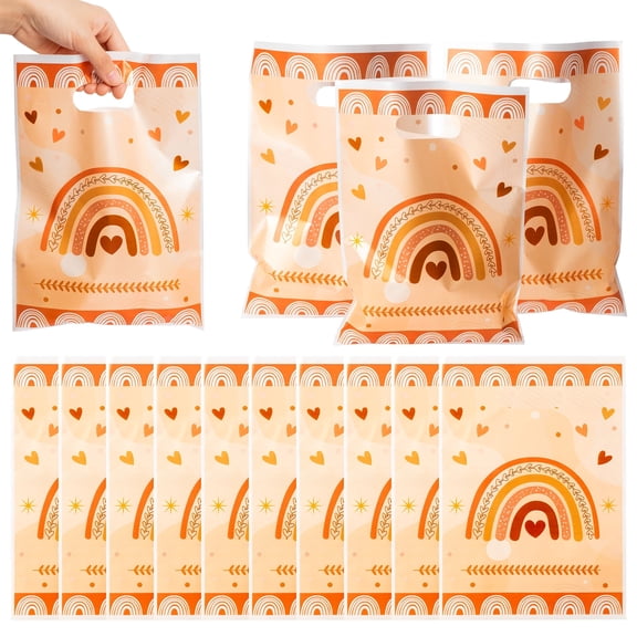 GROBRO7 50-Piece Party Gift Bags, Plastic Treat Favor Bag for Birthday Fall Party