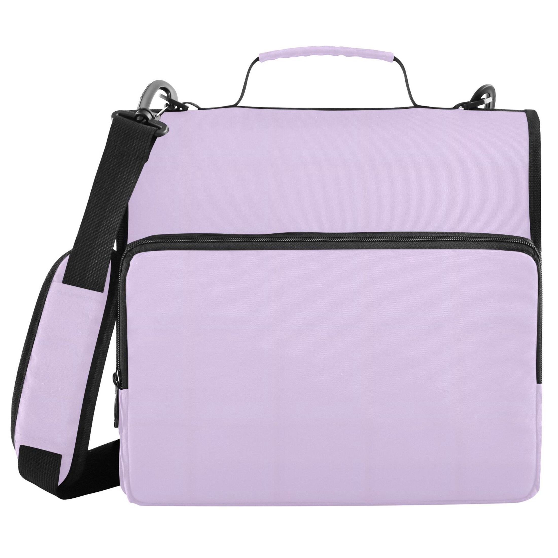 ALAZA Zipper Binder Light Purple Solid 3 Ring Trapper Keeper File Folder Organizer Bag