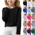 thumbnail image 2 of JAHH Lightweight Sweaters for Girls Cute Crew Neck Soft Knit Pullovers Teens Casual Loose Spring Long Sleeve Tops for Casual Soft Comfortable Clothing(6-7 Years,Black), 2 of 7