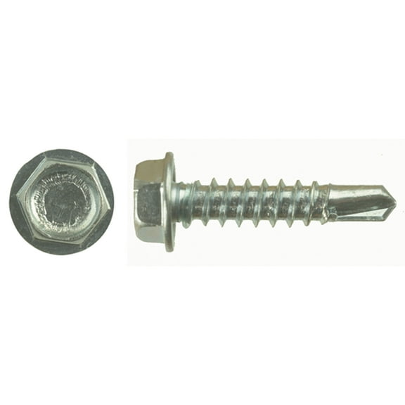 AP Products 012-DP100 8 X 1 Self-Tapping 1/4" Hex Head Screw, Pack of 100 - 1"