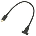 thumbnail image 4 of Cable de extensión USB de 0,3 m, USB 3.1 tipo C macho a hembra, 10 Gbps, cable de datos chapado en oro con orificio para tornillo de montaje en panel, 4 of 12