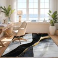 thumbnail image 3 of Design&I 9'x12' Washable Area Rug Giant Skid-Resistant Geometric Abstract Swirl Stripe Drift Vein Mineral Interlocking for Great Room, Large Living, 3 of 7
