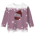 thumbnail image 5 of Ulitacool Tops For Girl Christmas Long Sleeve Crewneck Cartoon Prints Xmas Sweatshirt 5-6 Years Pink, 5 of 5