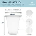thumbnail image 2 of Hakoware Disposable 12 oz Premium Ultra Clear Plastic Cold Cups with Flat Lids 200 Sets, 2 of 7