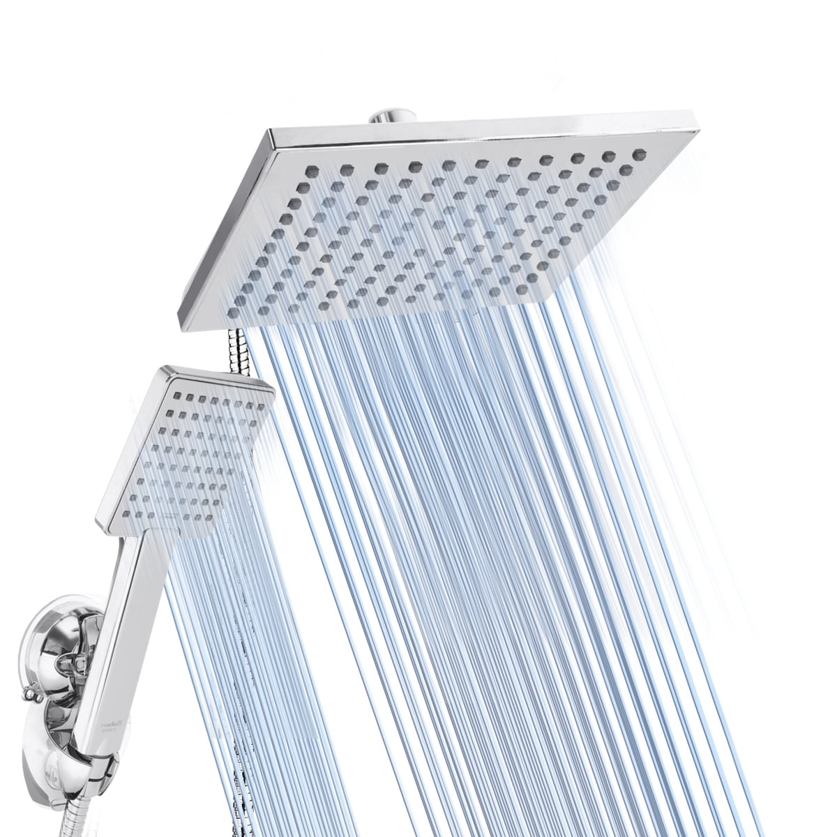 3Way Fixed Rain Shower Head & Dual Handheld Shower Combo WallMounted