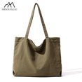 thumbnail image 2 of Bolso de mano de lona de gran capacidad para niñas, bolso de hombro para estudiantes, estilo retro, sencillo, todo en uno, tendencia, 2 of 5