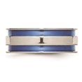 thumbnail image 4 of Titanuim Blue Adonized Double Grove 8.5m Band Ring, 4 of 5