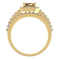 thumbnail image 4 of Clara Pucci 18K Yellow Gold Emerald Cut 1.5Ct Simulated Champagne Engagement Ring + Matching Band - Luxury Box Included, 4 of 7