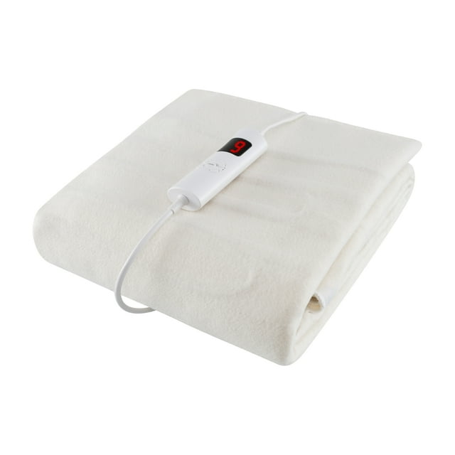 Costway Protège-Matelas Format Simple 76 Pouces x 39 Pouces Lavable à la Machine Chauffe-Lit Électrique avec Protection contre la Surchauffe