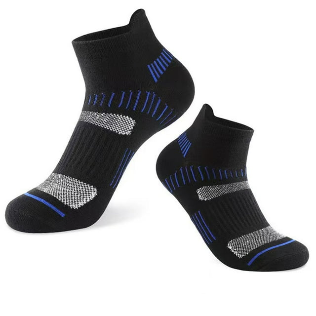 Xiao Hua 10 pares de calcetines invisibles para mujer y hombre, de corte bajo, tobilleros, antideslizantes, deportivos, para correr, informales, novedosos, negros