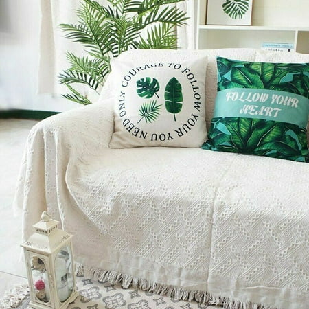 

UMMH Blanket Solid Color Knitting Sofa Covers Blanket Plaid Protect Cover