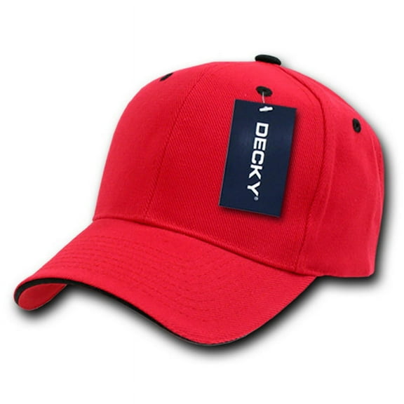 Decky 2003 Sandwich Visor Baseball Caps-RED/BLK