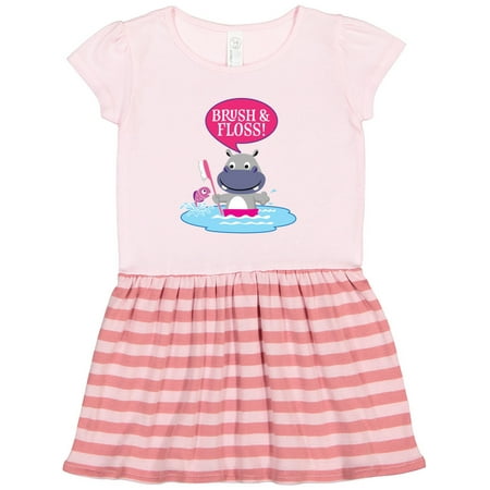 

Inktastic Dental Hygiene Brush and Floss Gift Toddler Girl Dress