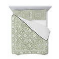 thumbnail image 7 of Quilts Twin Size Bedding Set, Sage Green Paisley Boho Lightweight Quilted Comforter, Abstract Art Floral Aesthetic Soft Reversible Bedspread Coverlet with Pillow Covers for All Season, 68" x 86", 7 of 7