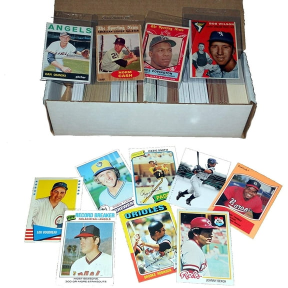 500 Baseball Card Starter Set Cards Incl. 1950s-60s-70s-80s Brands like Topps, Upper Deck & Fleer
