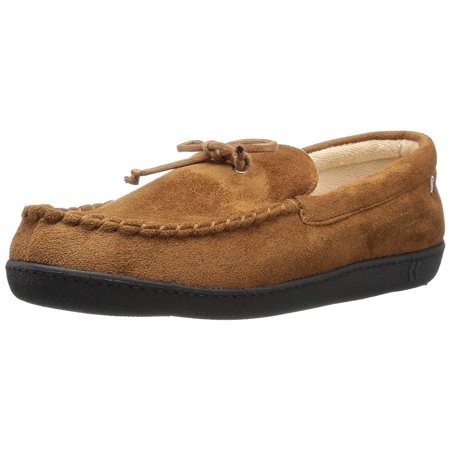 Isotoner Men's Moccasin Slippers, Cognac, Large / 9.5-10.5 M (Best Mens Moccasin Slippers Reviews)