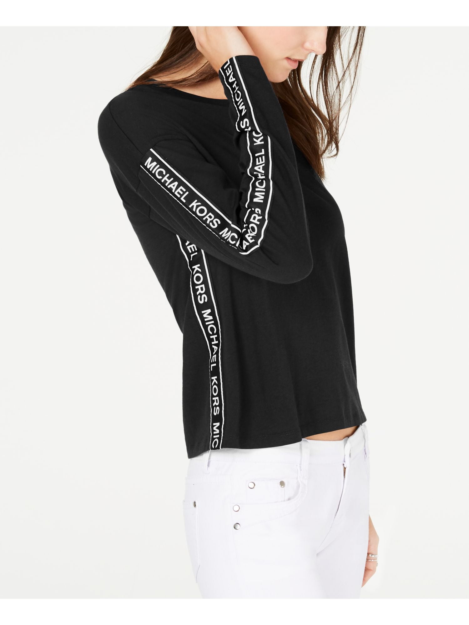 michael kors black long sleeve top