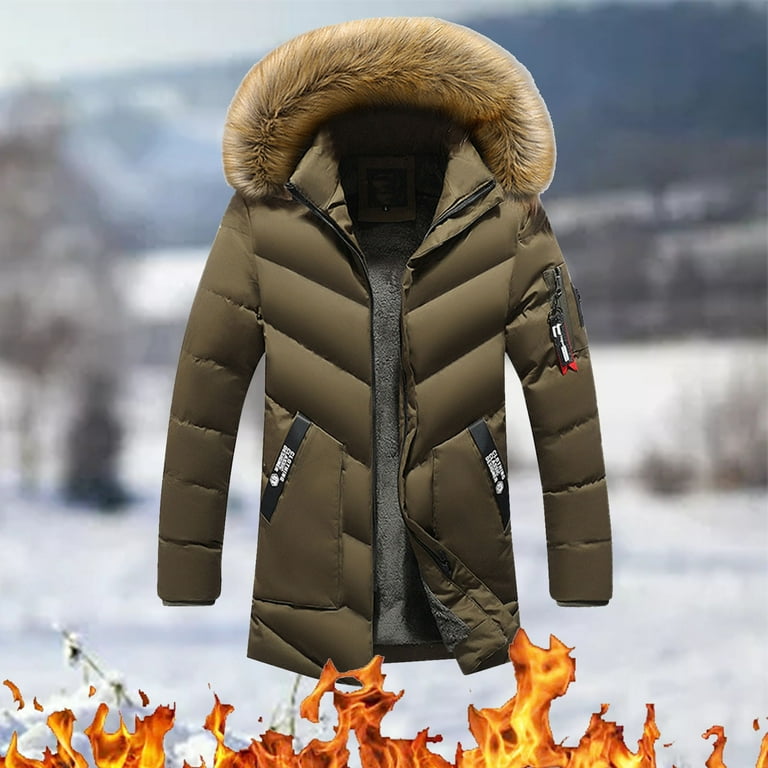 Men's Winter Cargo Work Jacket Fleece Lined Thicken Autumn Winter Coat  Jackets Stand-up Coat Long Sleeved Jacket Coat