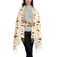 thumbnail image 3 of Cauagu Autumn Pears Print Women Wrap Shawl tassels Scarves Retro Scarf 77.6"X28.3", 3 of 8