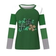 thumbnail image 5 of Cavosen St Patricks Day Casual Blouses for Women Long Sleeve Holiday Shamrock Green Print Blouse Pullover Crewneck Festival Tshirts Blessed Vacation Fashion Tops Dressy Tees S, 5 of 5