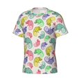 thumbnail image 5 of Vsdgher Cute Chameleons Print Men's Dry Fit Mesh Athletic Shirts Moisture Wicking Tennis T-Shirt Tops, 5 of 9