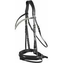 HORZE Grayson Classic Leather Ergonomic Snaffle Dressage Bridle with Detachable Flash