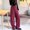 Red, variant on Wide Leg Pants High Waisted Drawstring Loose Trousers (M, Brown)