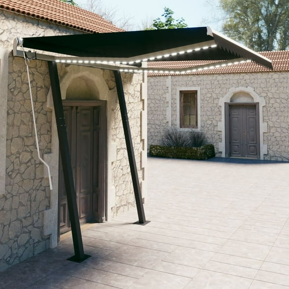 Charmma Manual Retractable Awning with LED 118.1"x98.4" Anthracite