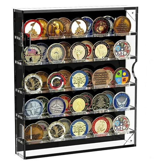 Sturdy Round Coin Display Storage Box in Acrylic Elegant Craft Supplies