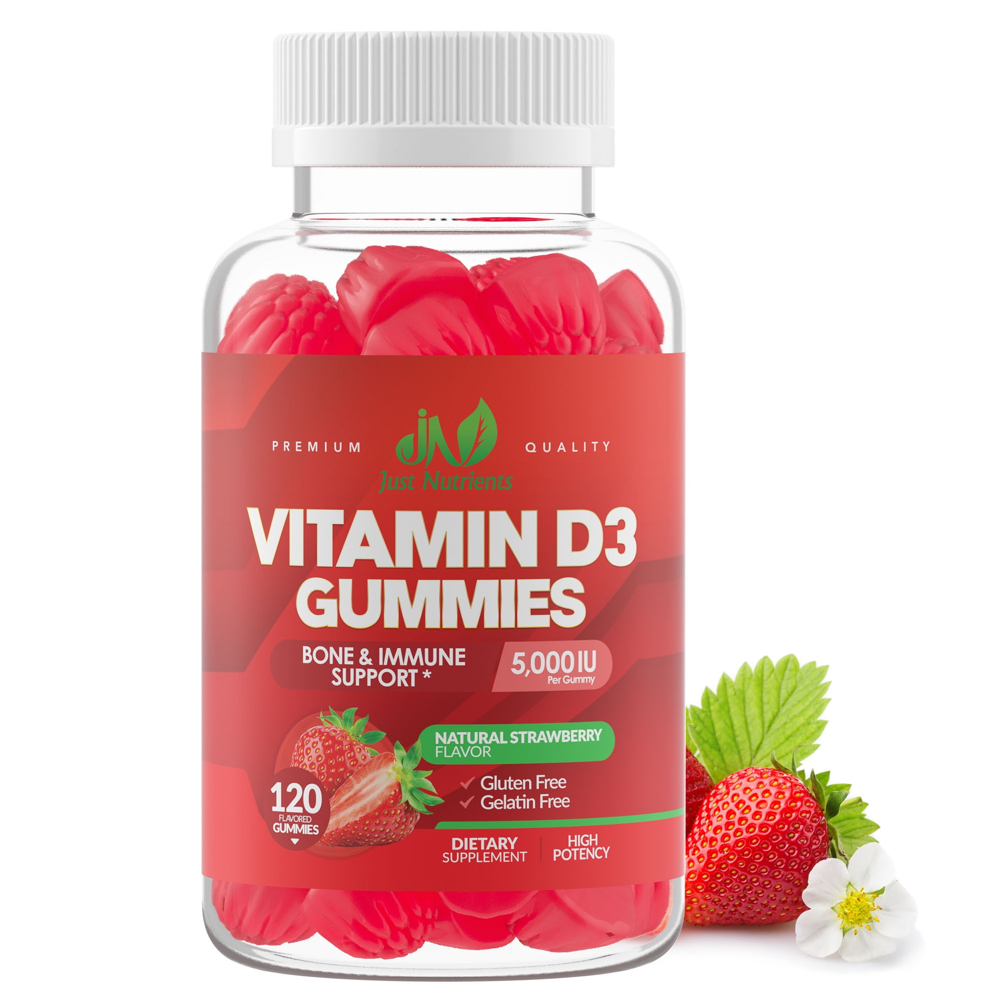 Vitamin D3 5000IU/10,000IU Gummies for Kids & Adults (120 Count