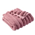 thumbnail image 6 of Better Homes & Gardens Exaggerated Channel Faux Fur Oversized Couch Throw Blanket, Violet Gem, 50 x 72 in, 6 of 8