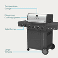 thumbnail image 5 of Charbroil® Performance Series™ FlavorMax™ 4 Burner Gas Grill Cabinet with Side Burner, Gray, 5 of 8
