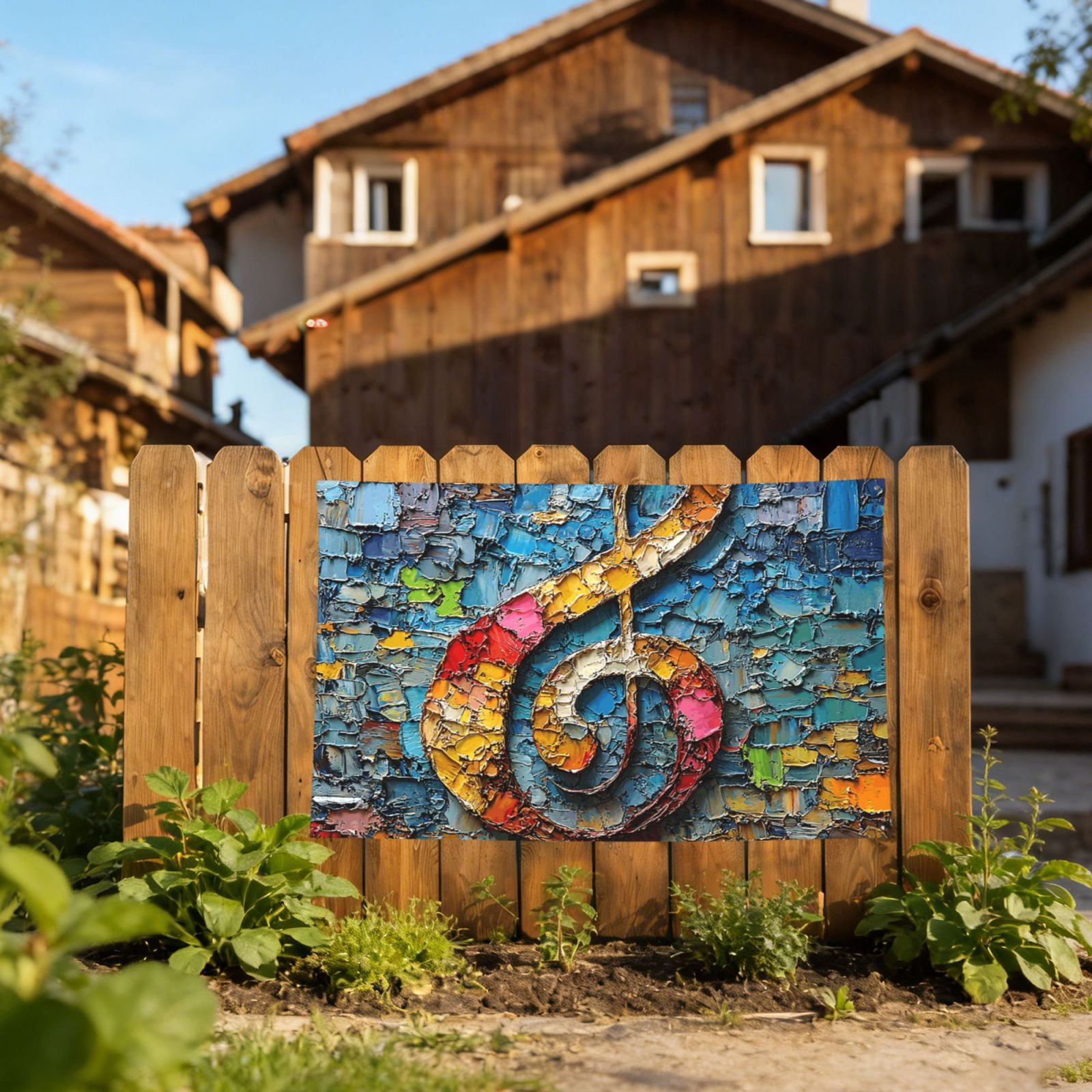 Musical Notes Art Four Hole Decorated Banner Flag for Garden Yard Home Decoration Indoor Outdoor 4x6 Ft